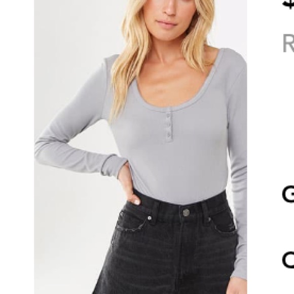 Forever 21 Gray Ribbed Scoop Bodysuit - Picture 5 of 5